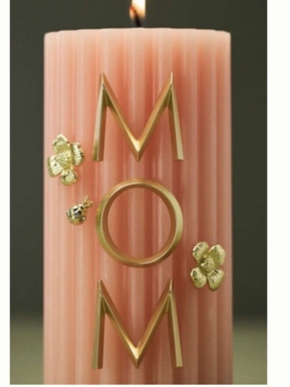 Anthropologie Pillar Taper Candle Charm Set Floral Ladybug MOM Mother's Day New